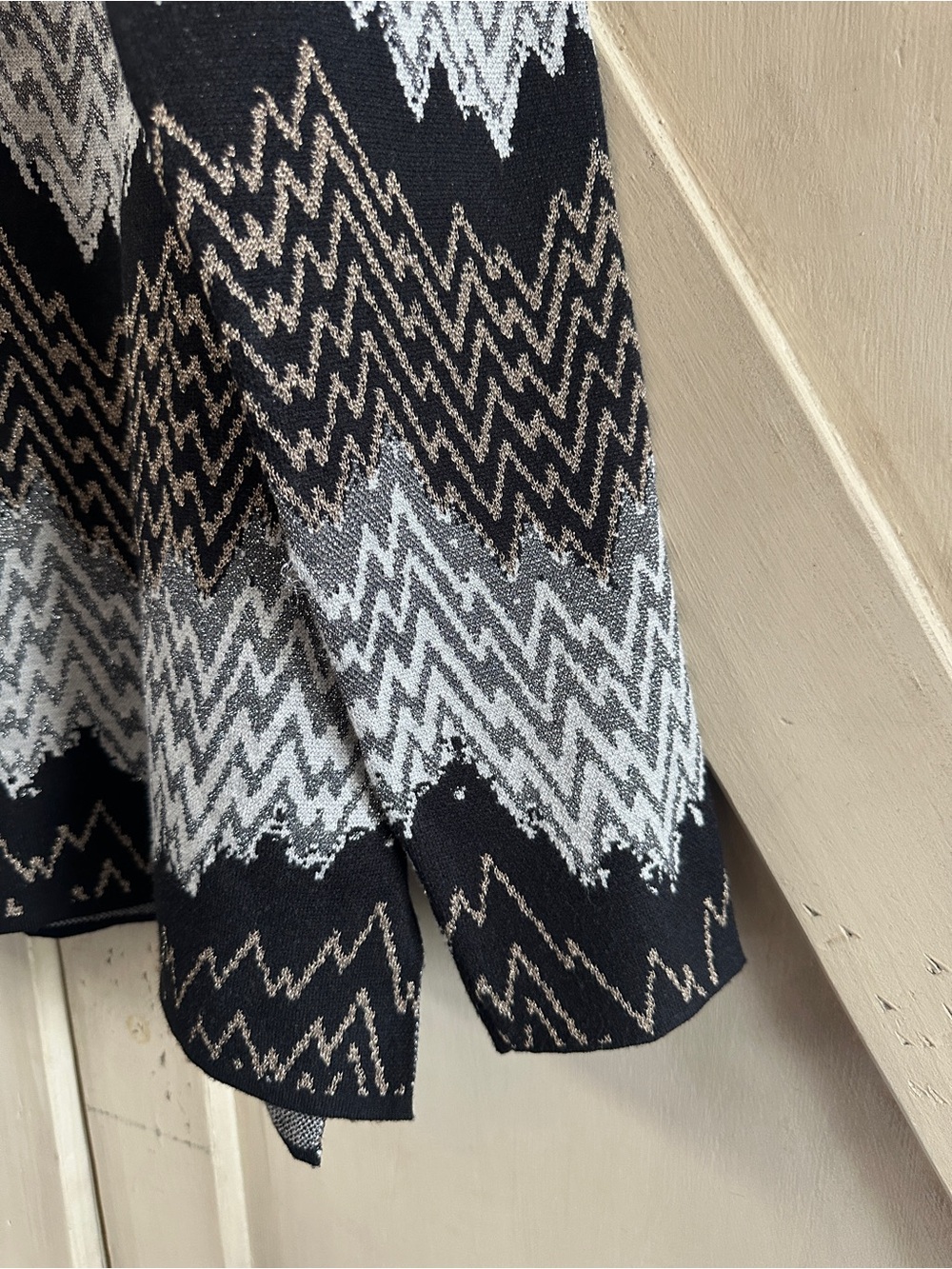 LYSSE Selena Pullover Alpine Way Metallic Zigzag Sweater L - Picture 4 of 7